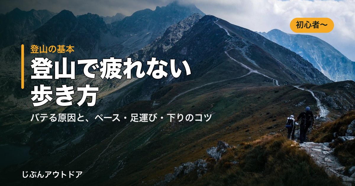 稜線を歩く登山者と山並み